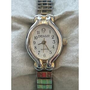 Embassy Two Tone Women’s Stretch Band Quartz Watch